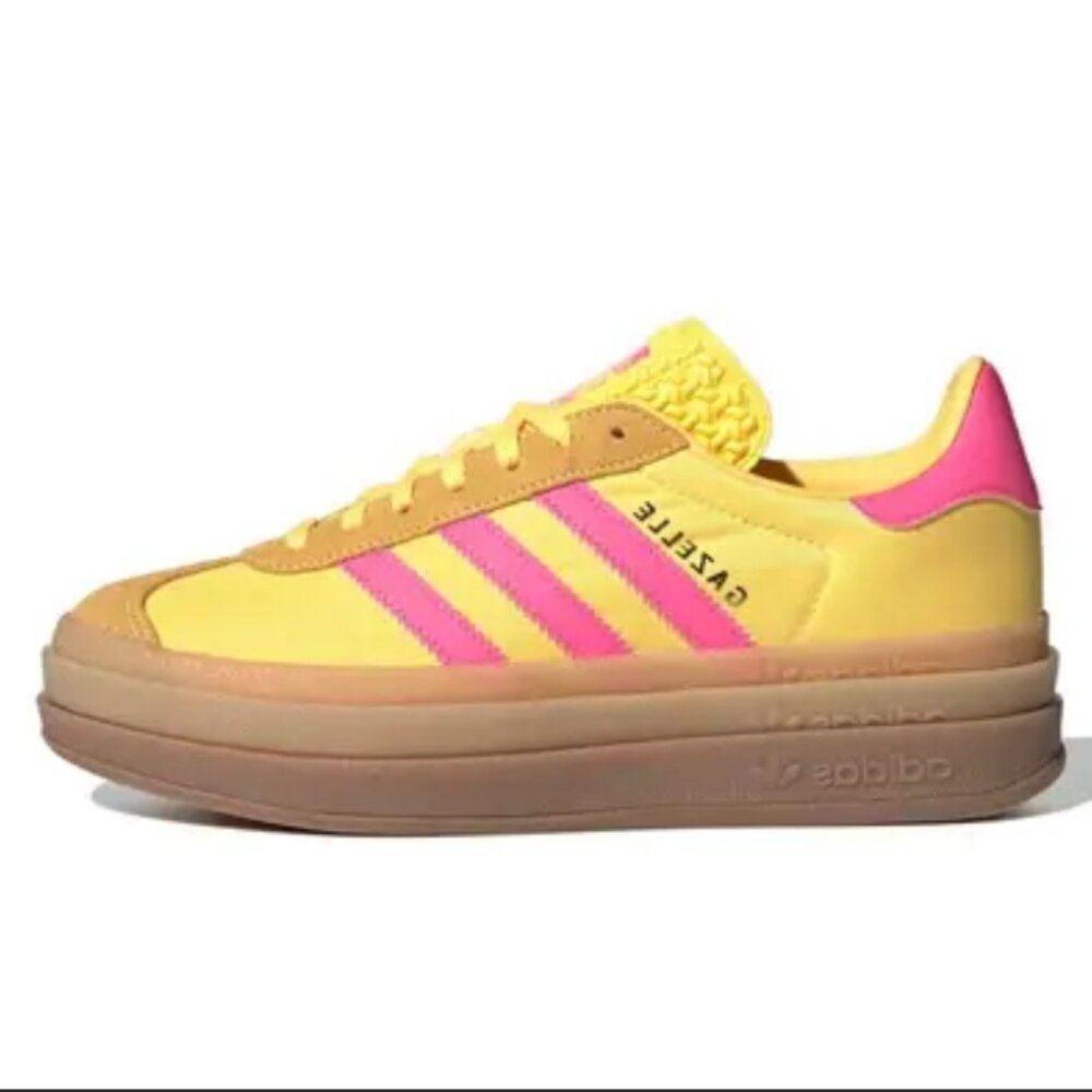 Adidas Platform Gazelles - Yellow/Gold and Pink